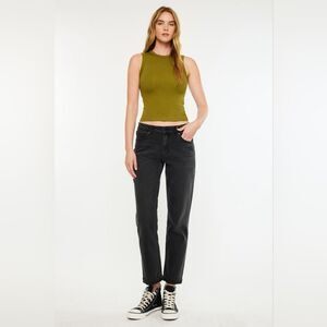 Kancan Ilia High Rise 90s Straight Leg Jeans Black Denim Grunge Skater Punk 27